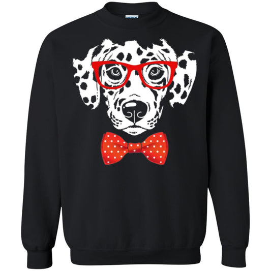 Dog Lover T-shirt Hipster Dog Dalmatian Wearing Glasses Black