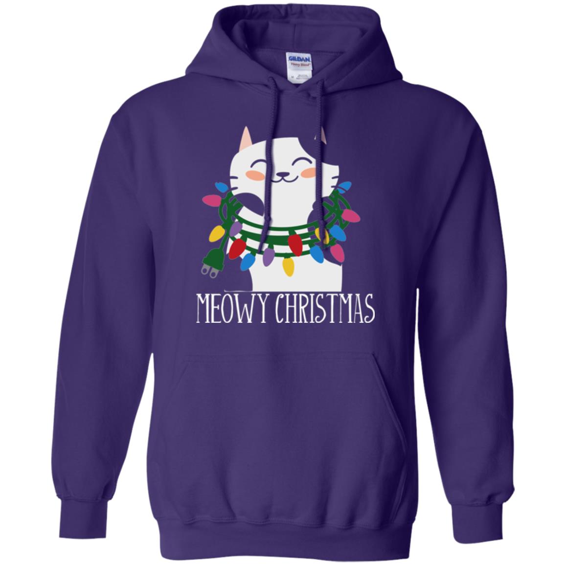 Meowy Christmas Holiday T-shirt Purple