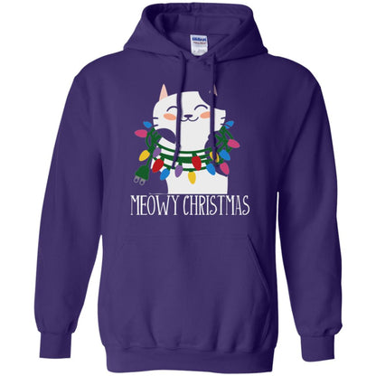 Meowy Christmas Holiday T-shirt Purple