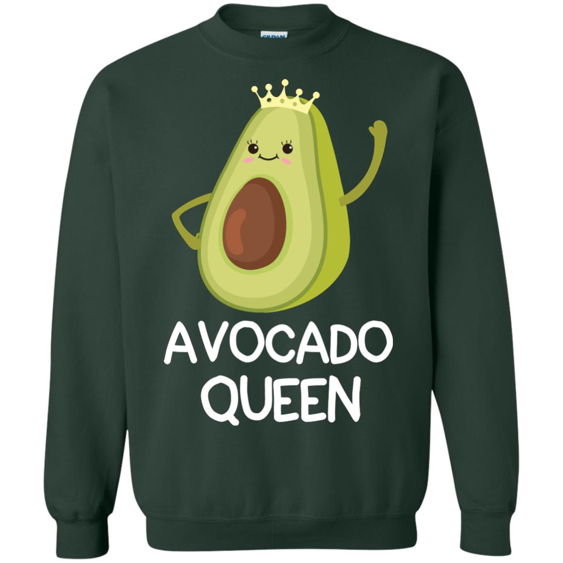Avocado Queen Vegetarian Shirt For Girls Forest Green