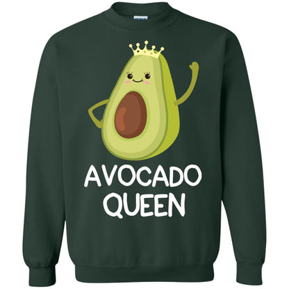 Avocado Queen Vegetarian Shirt For Girls Forest Green