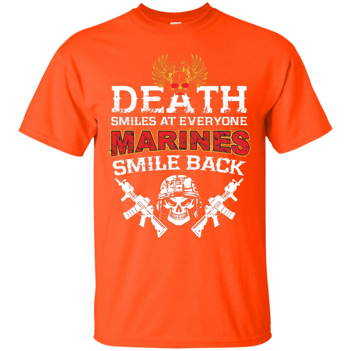 Death Smiles At Everyone Marines Smile Back Shirt Orange
