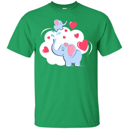Mothers Day On 13th Of May Elephant Mom And Kid Shirt Irish Green