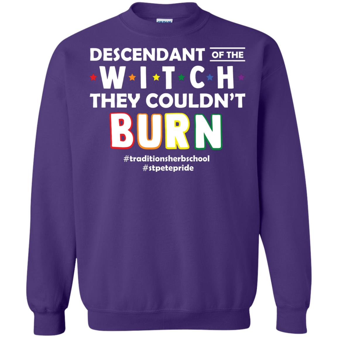 Descendant Of The Witch They Couldn_t Burn #traditionsherbschool #stpetepride Lgbt ShirtG180 Gildan Crewneck Pullover Sweatshirt 8 oz.