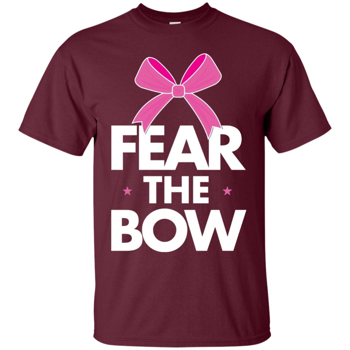 Fear The Bow Big Pink Bow Cheerleader Apparel Shirt Maroon