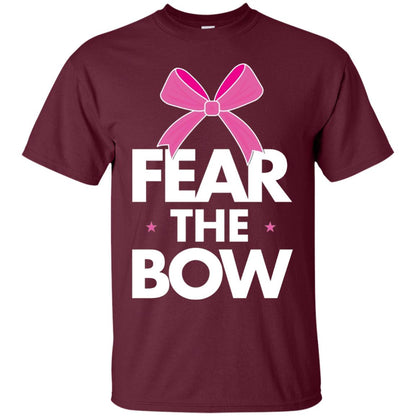Fear The Bow Big Pink Bow Cheerleader Apparel Shirt Maroon