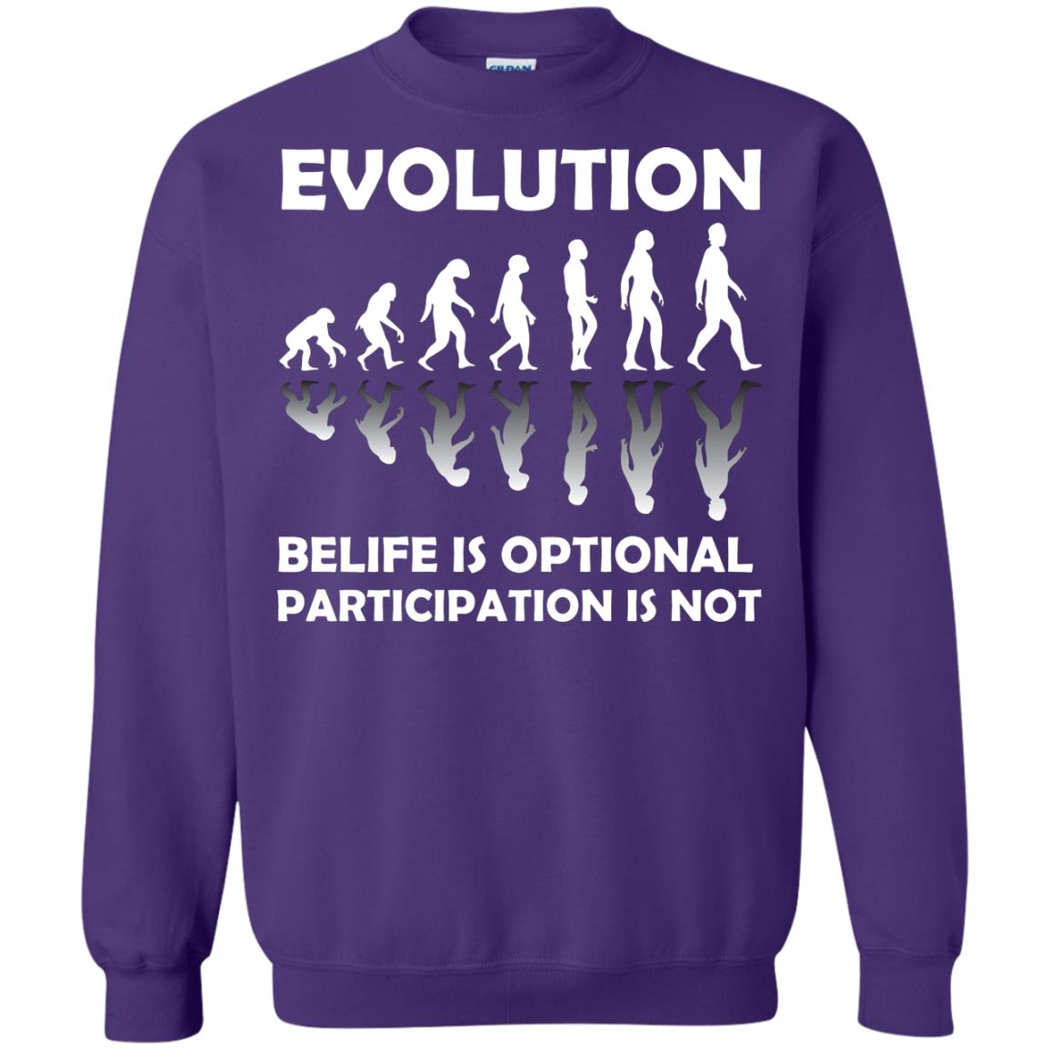 Evolution Belife Is Optional Participation Is Not Shirt Purple