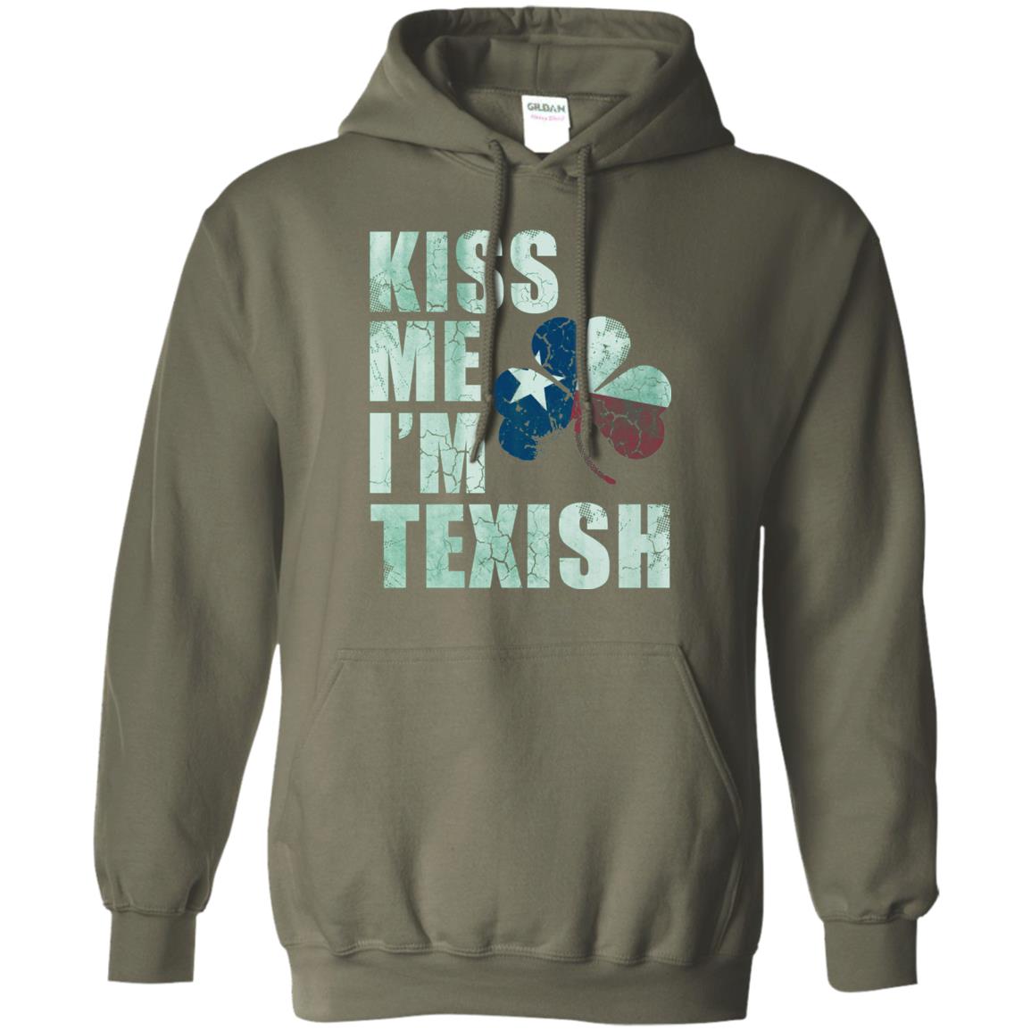 Kiss Me I_m Texish St. Patrick_s Day T-shirt Military Green