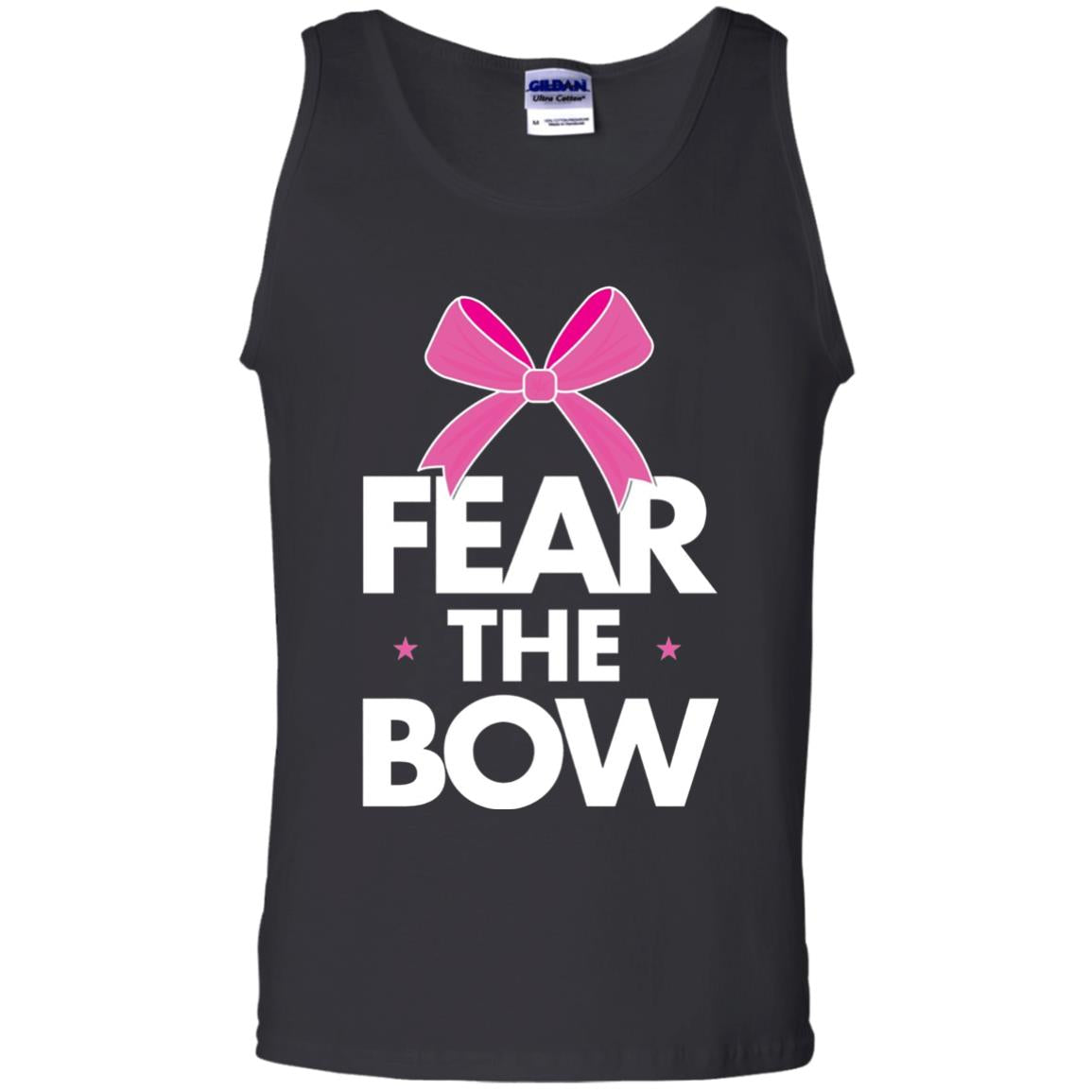 Fear The Bow Big Pink Bow Cheerleader Apparel Shirt Black