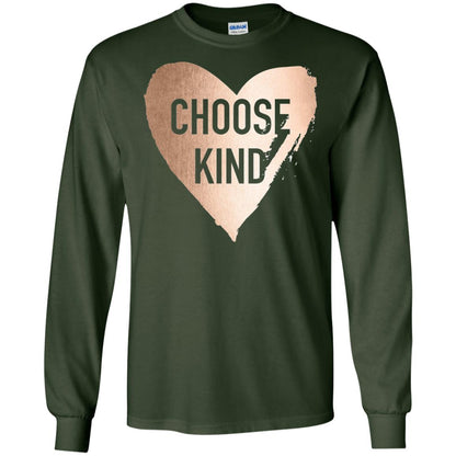 Choose Kind Anti Bullying Rose Gold T-shirt Forest Green