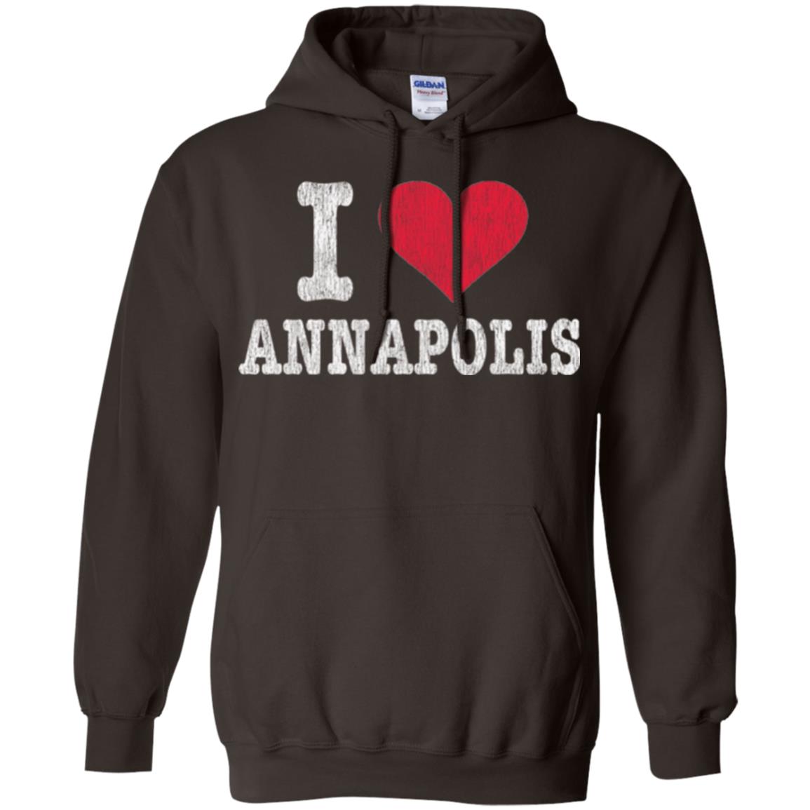 Distressed Retro I Love Annapolis T-shirt Dark Chocolate