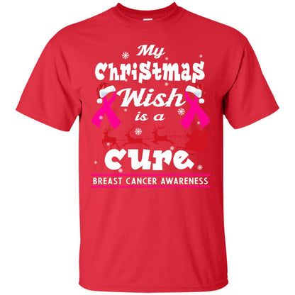 My Christmas Wish Is A Cure Breast Cancer Awareness X-mas Gift Shirt Red