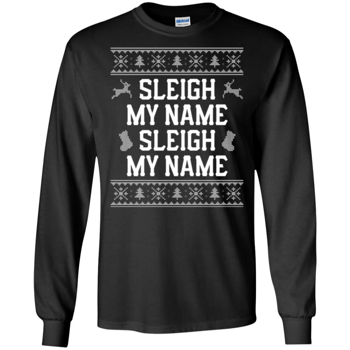 Christmas T-shirt Sleigh My Name Black