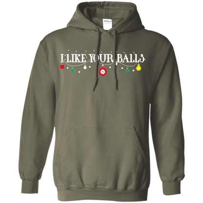 Christmas T-shirt I Like Your Balls Military Green
