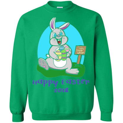 Easter Bunny Stop Here Funny Easter Day T-shirt Irish Green