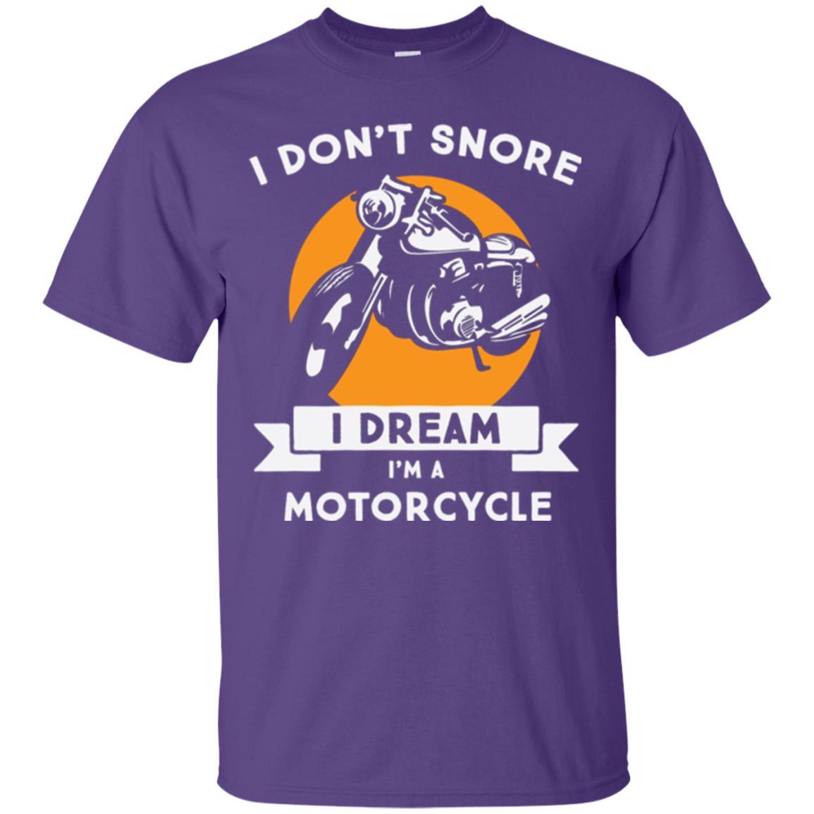 Motocross T-shirt I Don't Snore I Dream I'm A Motorcycle Purple
