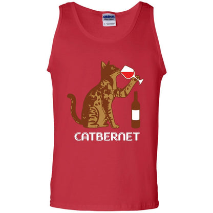 Cat Lovers T-shirt Catbernet Cat Wine Red