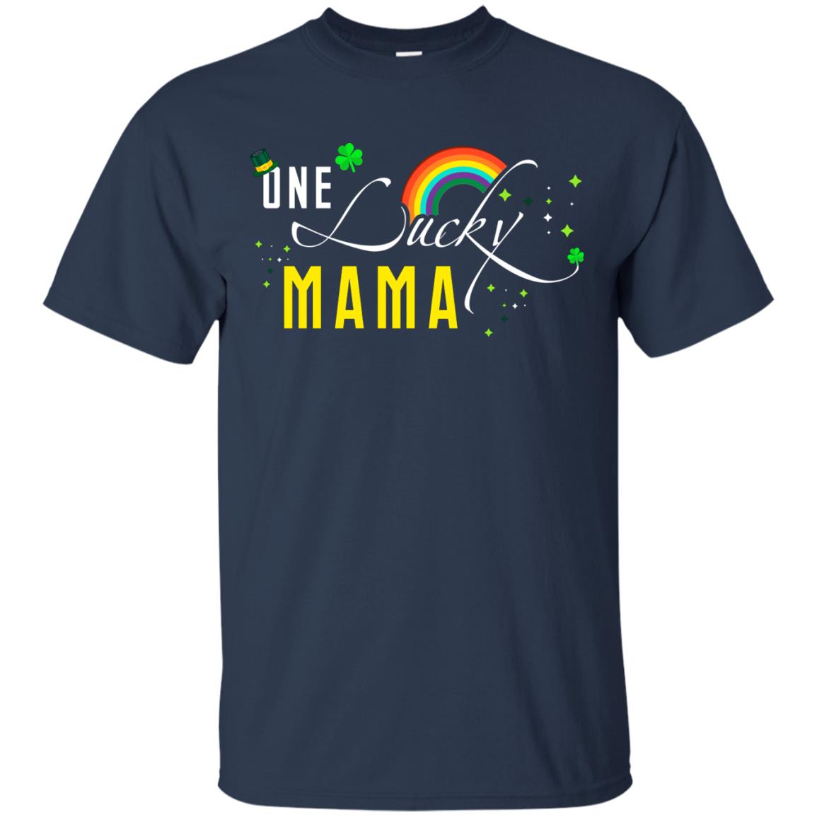 One Lucky Mama St. Patrick_s Day T-shirt Navy