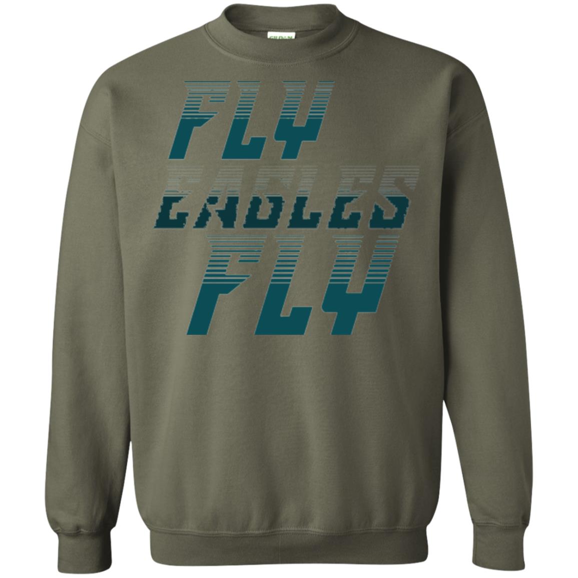 Football Lover T-shirt Fly Eagles Fly Military Green