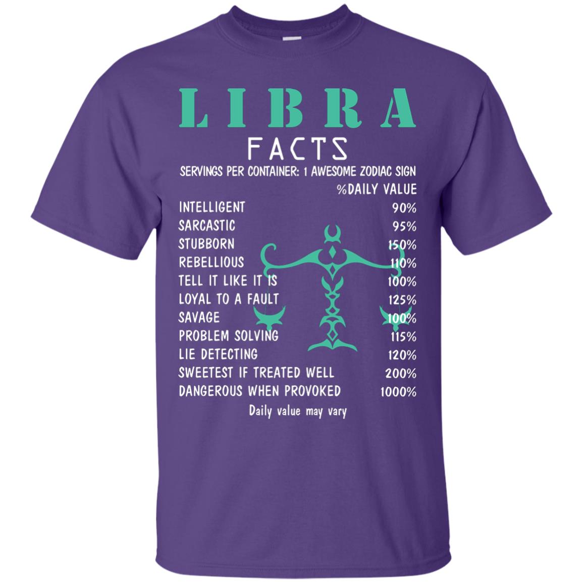 Libra Facts 1 Awesome Zodiac Sign Gift Shirt For Libra Horoscop Purple