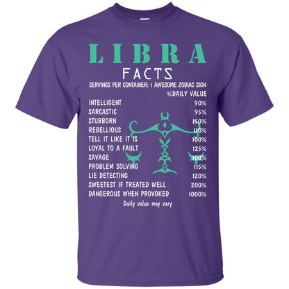 Libra Facts 1 Awesome Zodiac Sign Gift Shirt For Libra Horoscop Purple