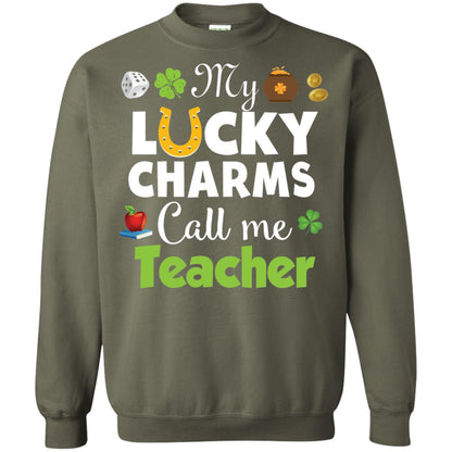 My Lucky Charms Call Me Teacher St Patricks Day T-shirt Military Green