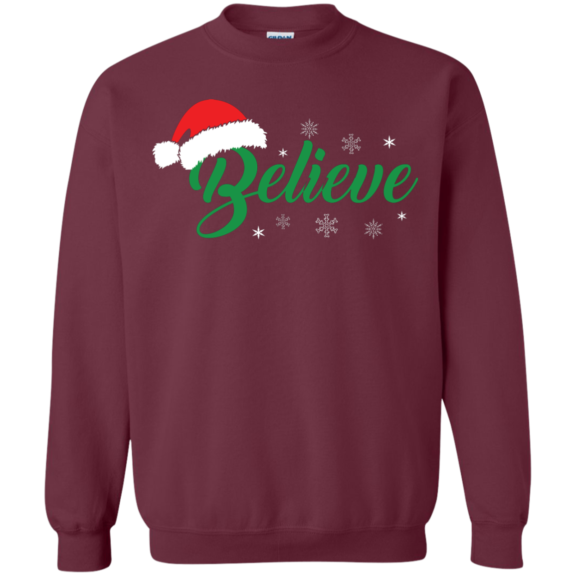 Christmas T-Shirt Believe In Santa Maroon