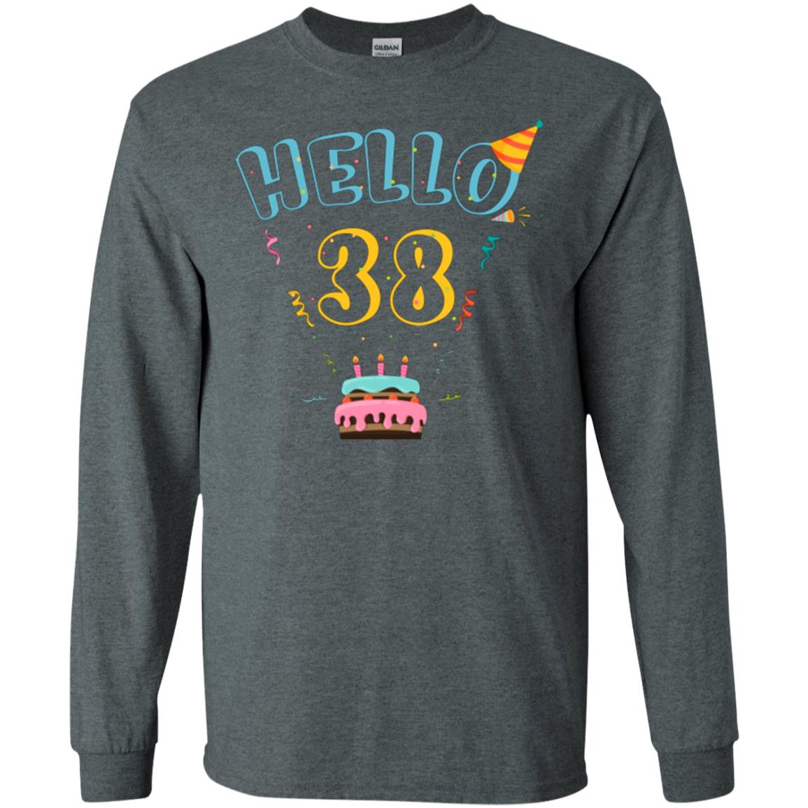 Hello 38 Thirty Eight 38th 1980s Birthday Gift Shirt Dark Heather