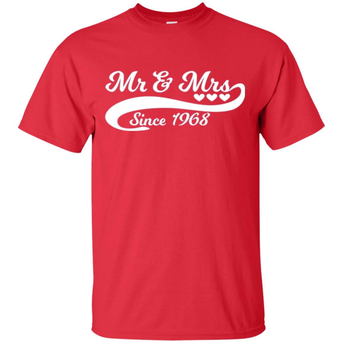 Mr And Mrs Since 1968 50th Wedding Anniversary T-shirt Red