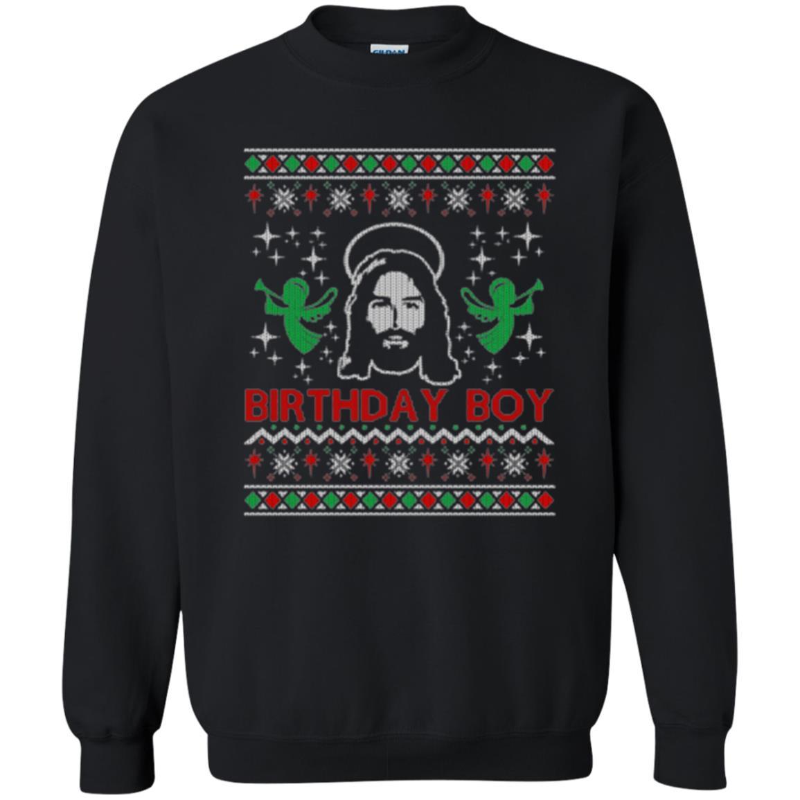 Christmas T-shirt Jesus Birthday Boy Ugly Christmas Sweater Black