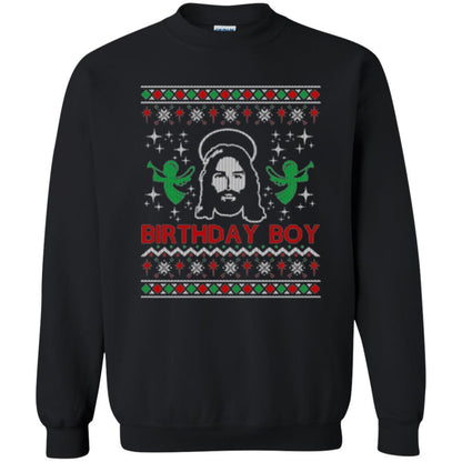 Christmas T-shirt Jesus Birthday Boy Ugly Christmas Sweater Black