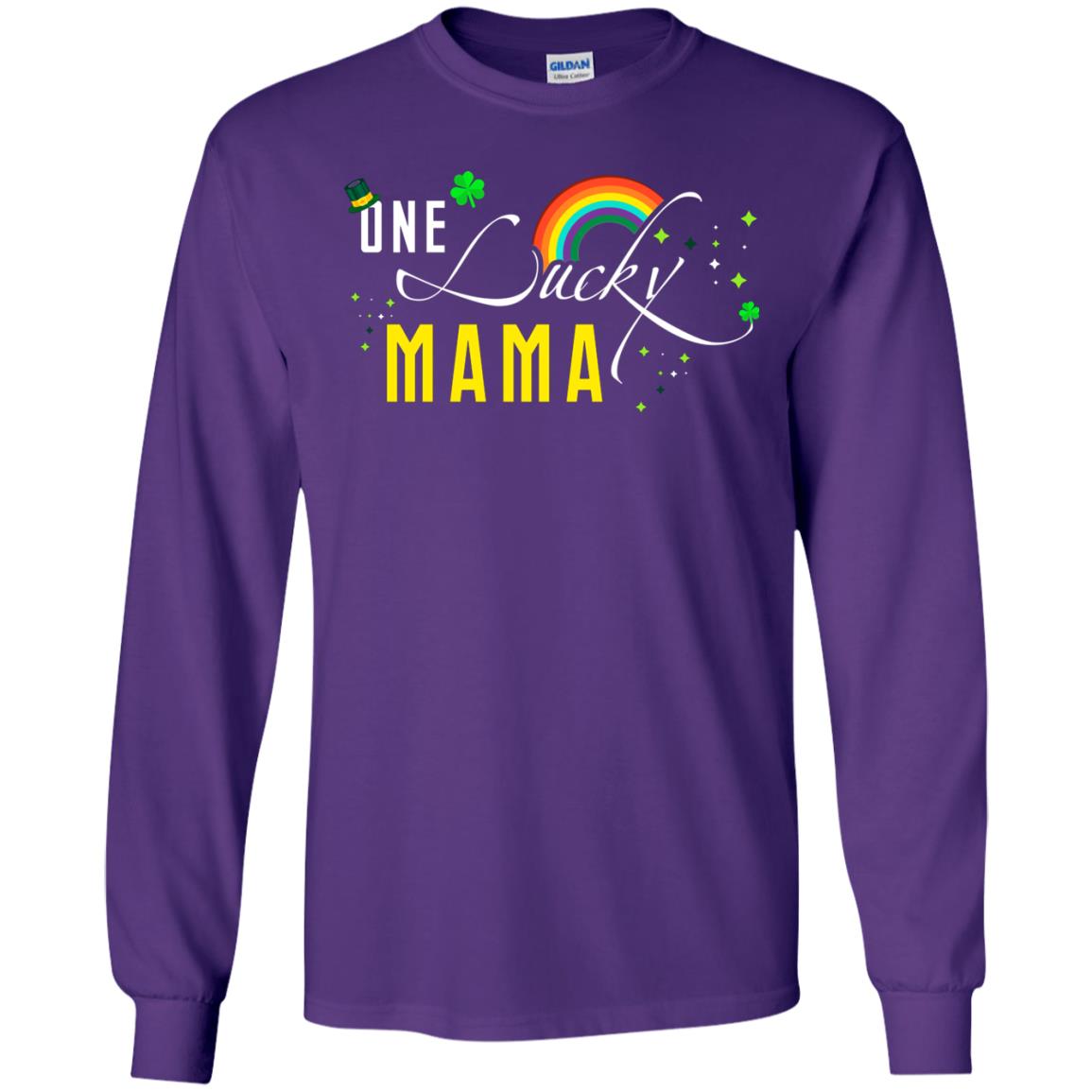 One Lucky Mama St. Patrick_s Day T-shirt Purple