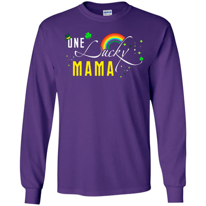 One Lucky Mama St. Patrick_s Day T-shirt Purple