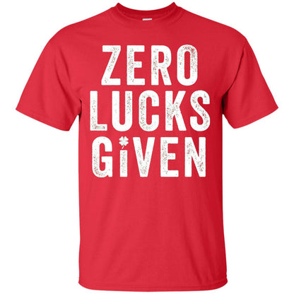 Grunge Zero Lucks Given St. Paddy_s Day T-shirt Red