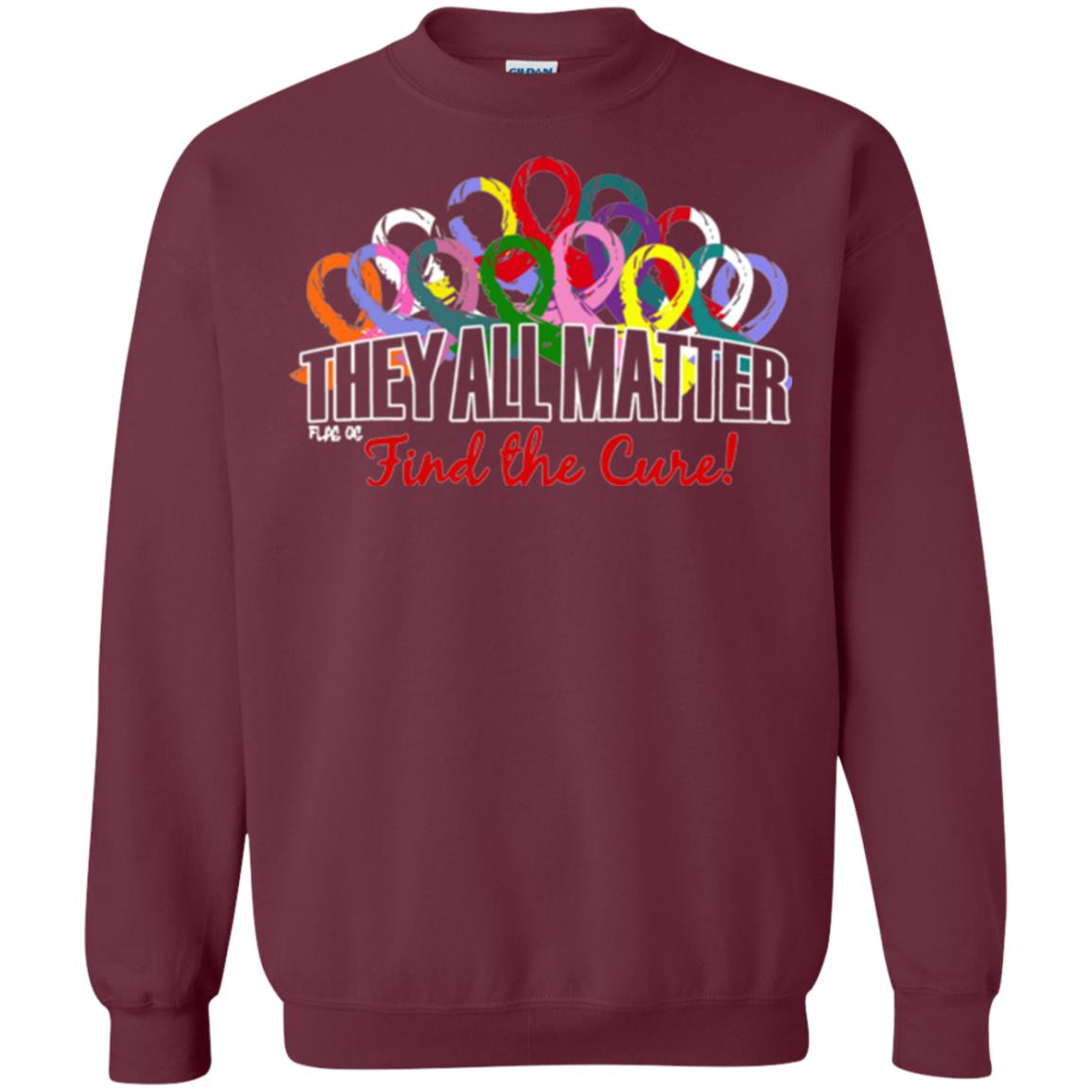 They All Matter Flag Of Find The Cure Cancer Awareness Shirt Maroon