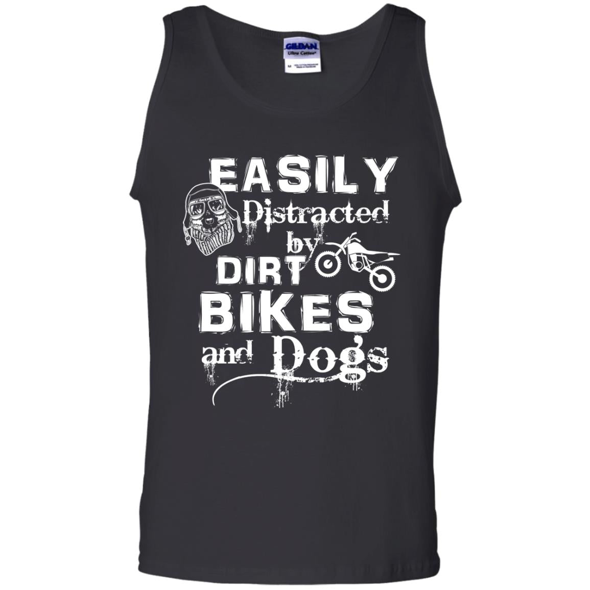 Dogs And Bikes Lover T-shirt Easily Distracted By Dirt Bikes And Dogs Black