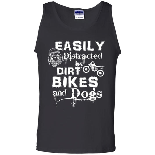 Dogs And Bikes Lover T-shirt Easily Distracted By Dirt Bikes And Dogs Black
