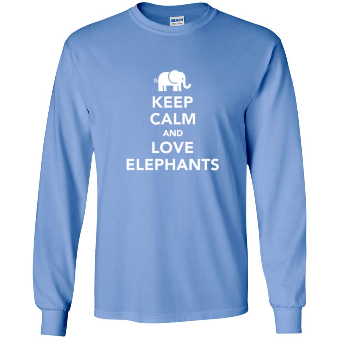 Elephant Lover T-shirt Keep Calm And Love Elephants T-shirt Carolina Blue