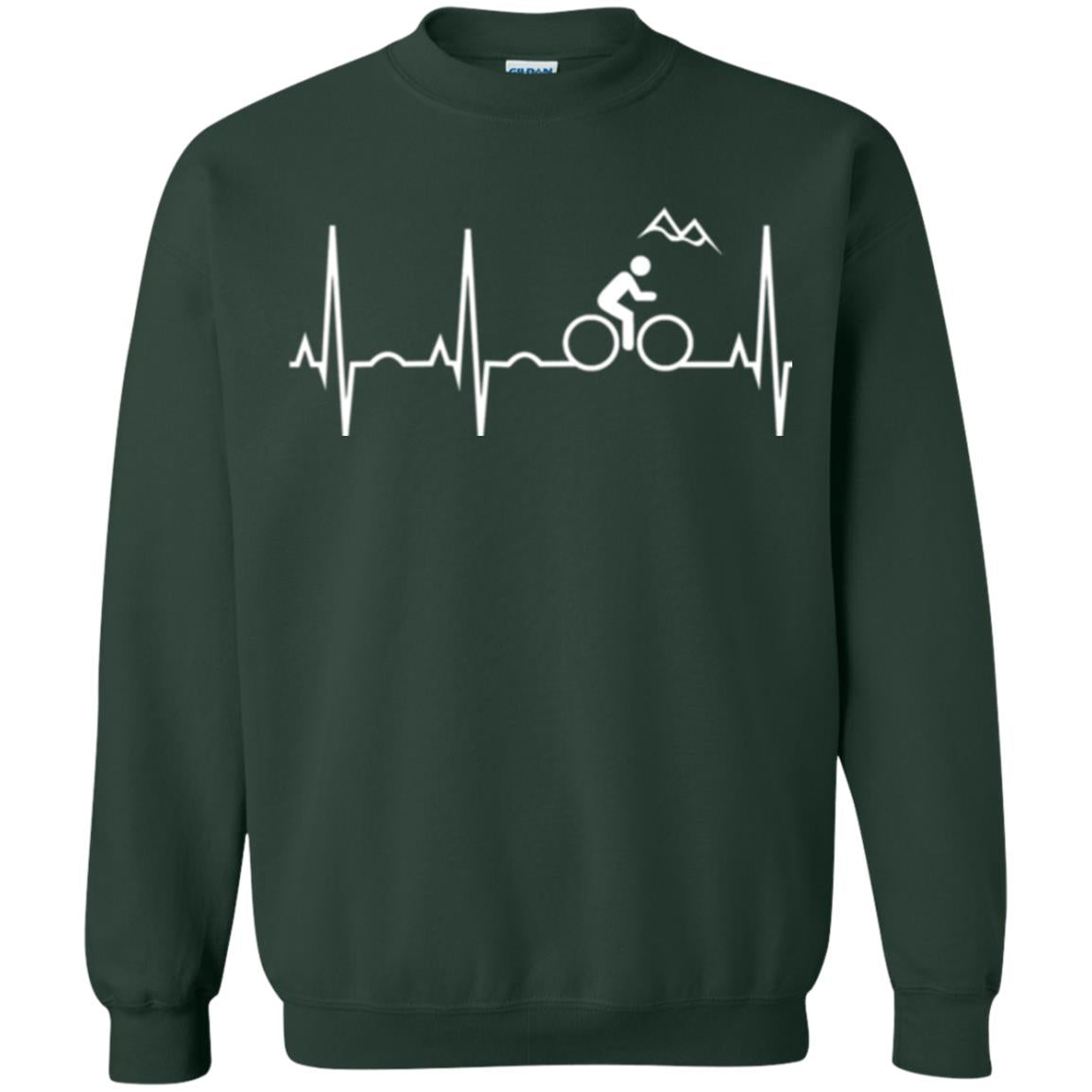 Mountain Bike Heartbeat Mountain Biking T-shirt Forest Green