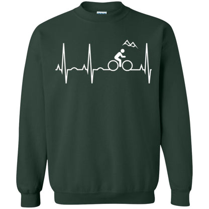 Mountain Bike Heartbeat Mountain Biking T-shirt Forest Green