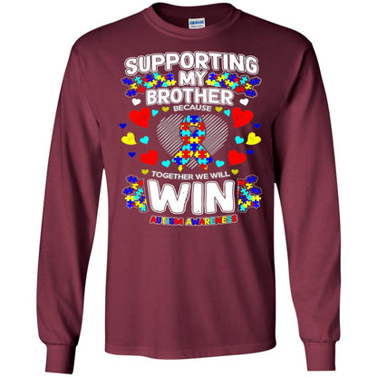 Autism Awareness Shirts For Supporting My Brother Maroon