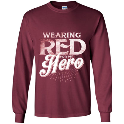 Wearing Red For My Hero Proud Us Army Shirt Maroon