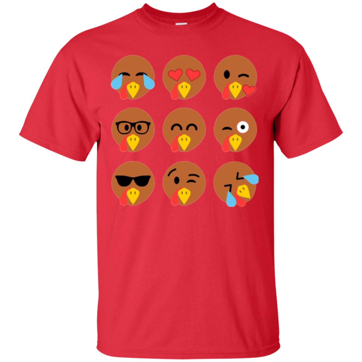 Thanksgiving T-shirt Turkey Emojis Red