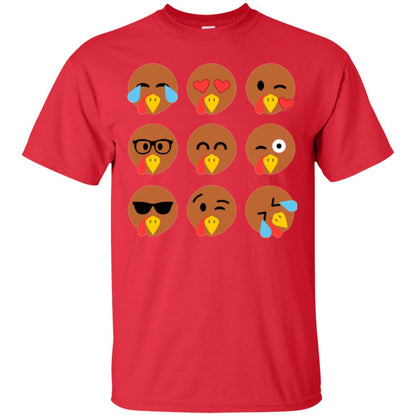Thanksgiving T-shirt Turkey Emojis Red