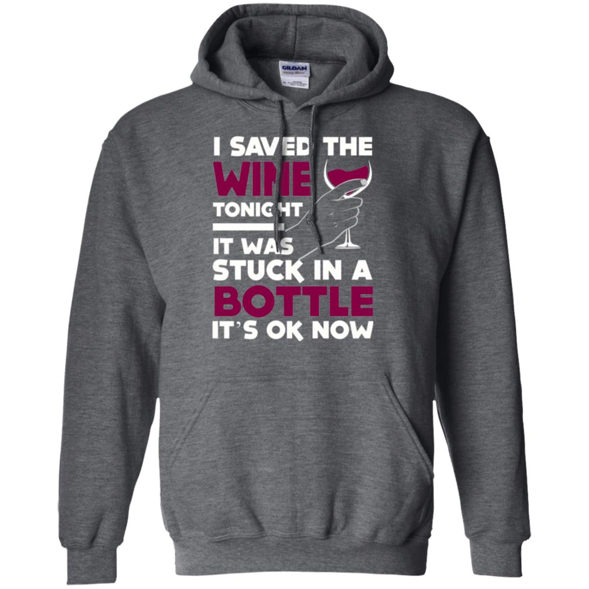 Funny Wine T-shirt I Save The Wine Tonight Dark Heather