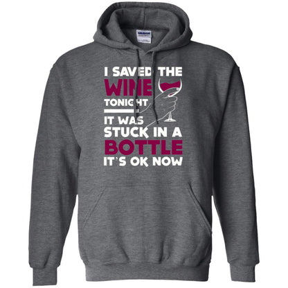 Funny Wine T-shirt I Save The Wine Tonight Dark Heather