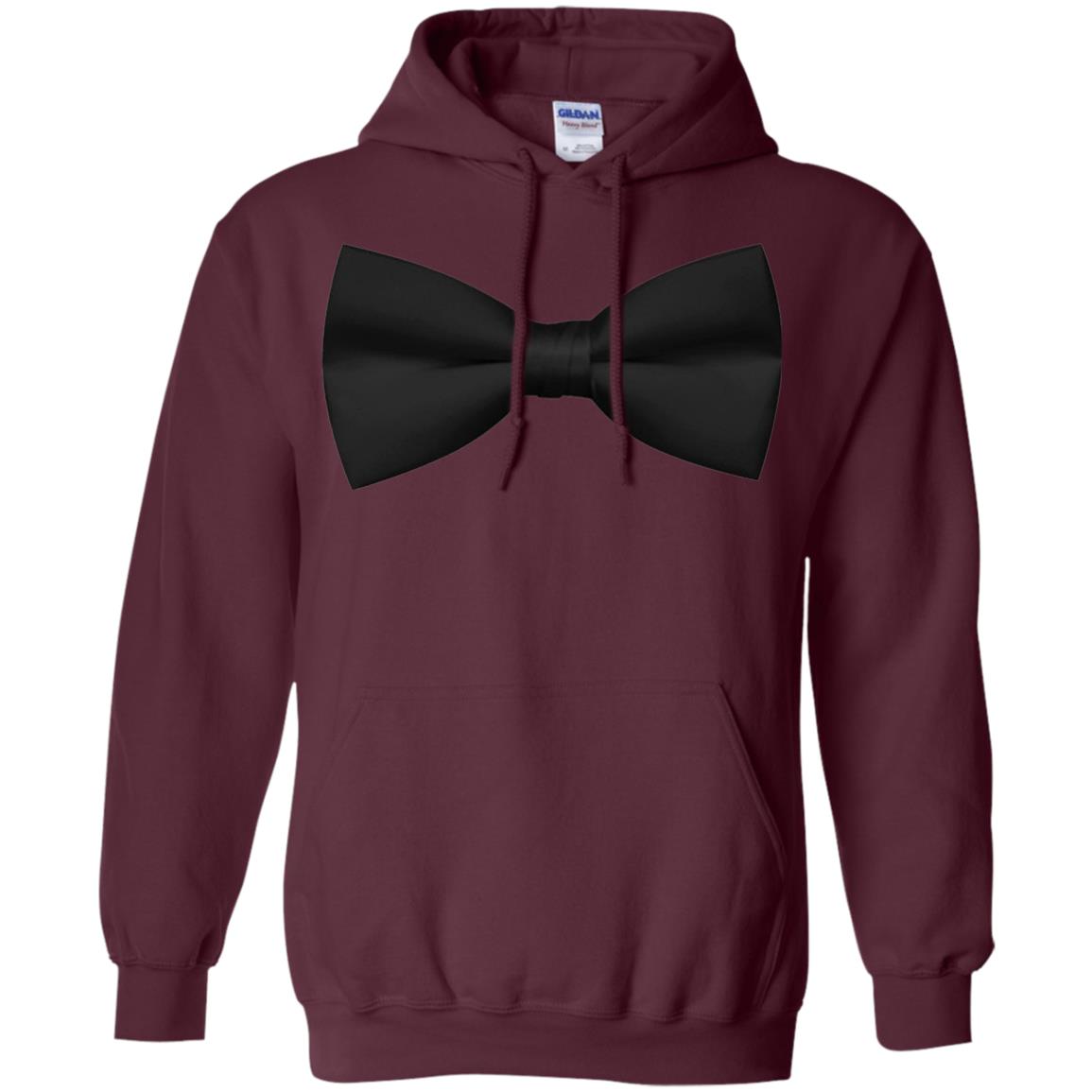 Big Black Bow Tie Tee Shirt Maroon