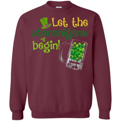 Let The Shenanigans Begin St. Patrick_s Day T-shirt Maroon