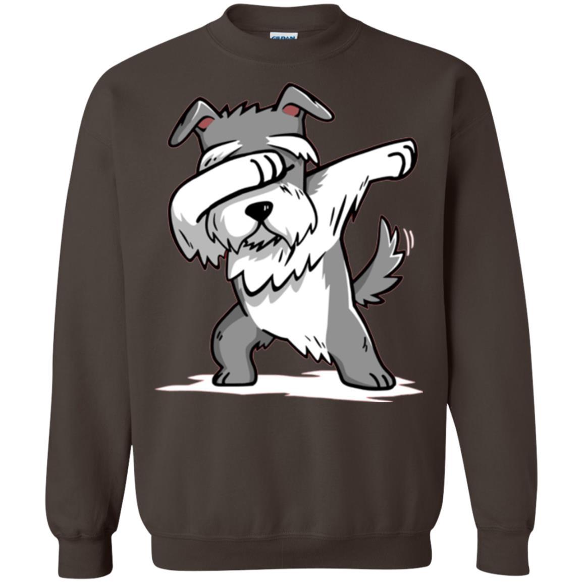 Dog Lover T-shirt Miniature Schnauzer Cute Dabbing Dark Chocolate