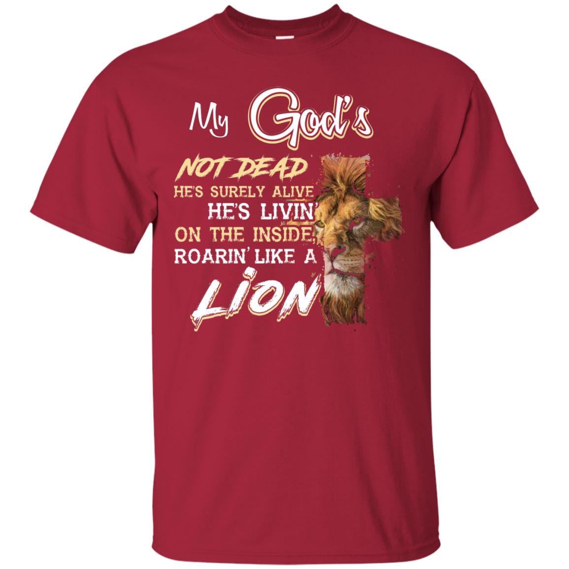 My God_s Not Dead He_s Livin_ On The Inside Christian Shirt Cardinal